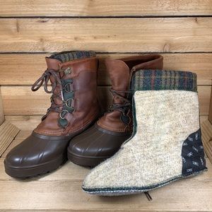 Sorel Brown and Cream Winter Boots